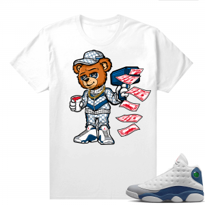 French Blue 13s Shirts White Cash Cannon Bear