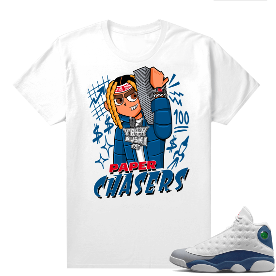 French Blue 13s Shirts White Durkio Paper Chasers