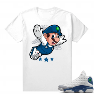 French Blue 13s Shirts White Fly Mario