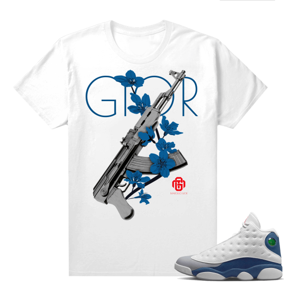 French Blue 13s Shirts White Marcello Gior AK Floral