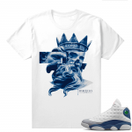 French Blue 13s Shirts White Marcello Gior Greek Skull