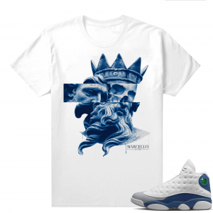 French Blue 13s Shirts White Marcello Gior Greek Skull