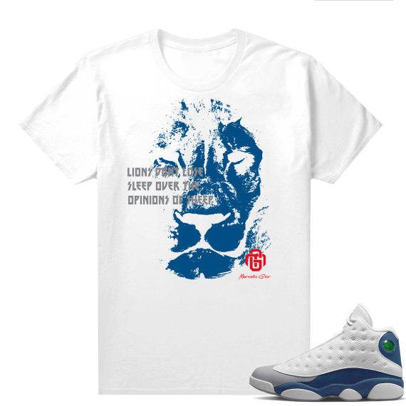 French Blue 13s Shirts White Marcello Gior Lions