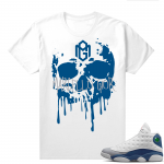 French Blue 13s Shirts White Marcello Gior Skull Drip