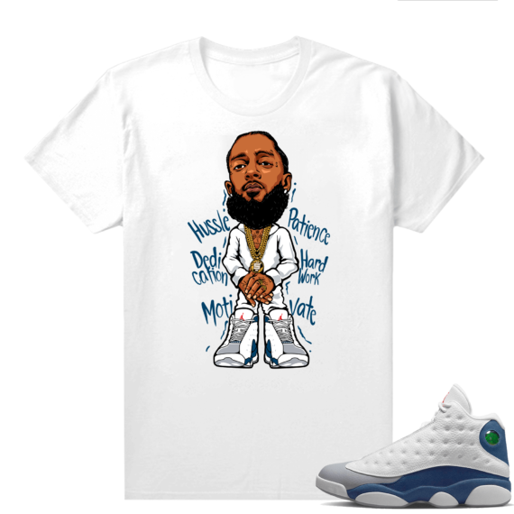 French Blue 13s Shirts White Nipsey Hussle