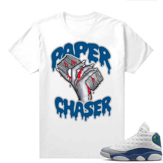 French Blue 13s Shirts White Paper Chaser