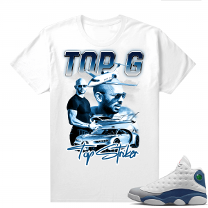 French Blue 13s Shirts White Top G Andrew Tate