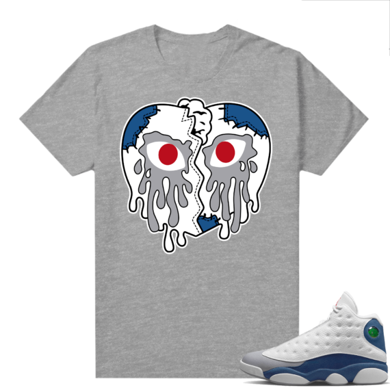 French Blue 13s Shirts to match Tees Heather Grey Crying Heart