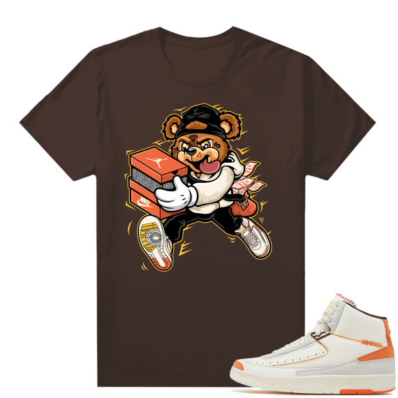 Jordan 2 Orange Sail Maison Chateau Rogue Shirts Brown Bear Sneaker Heist