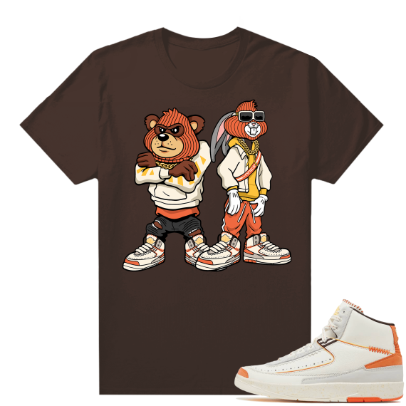 Jordan 2 Orange Sail Maison Chateau Rogue Shirts Brown Big Steppas