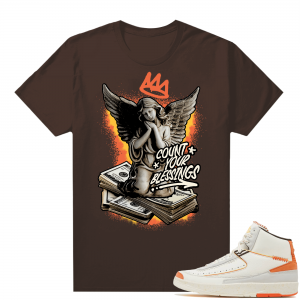 Jordan 2 Orange Sail Maison Chateau Rogue Shirts Brown Count Your Blessings