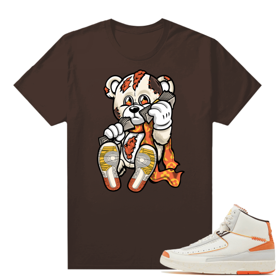 Jordan 2 Orange Sail Maison Chateau Rogue Shirts Brown Designer Bear