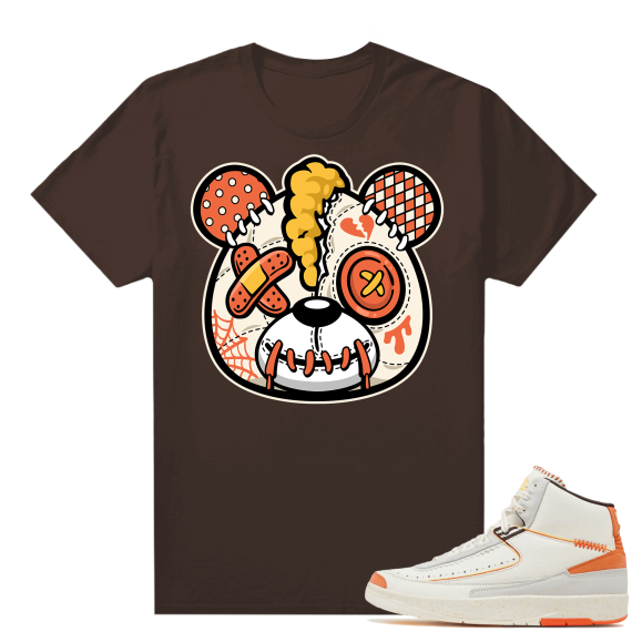 Jordan 2 Orange Sail Maison Chateau Rogue Shirts Brown Heartbreak bear