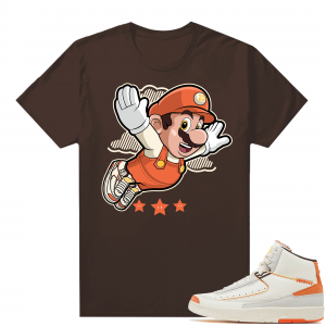 Jordan 2 Orange Sail Maison Chateau Rogue Shirts Brown Mario Fly