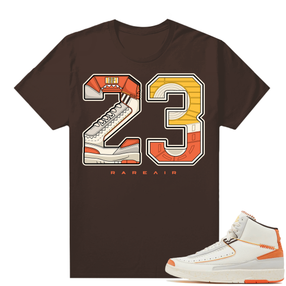 Jordan 2 Orange Sail Maison Chateau Rogue Shirts Brown Rare Air 23 Sole