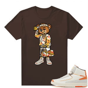 Jordan 2 Orange Sail Maison Chateau Rogue Shirts Brown Soulja Bear