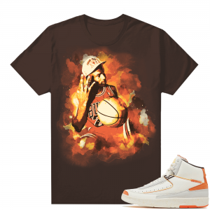 Jordan 2 Orange Sail Maison Chateau Rogue Shirts Brown Watercolor MJ 3 Peat