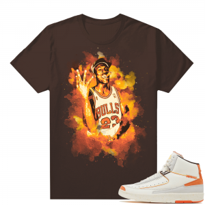 Jordan 2 Orange Sail Maison Chateau Rogue Shirts Brown Watercolor MJ Cigar