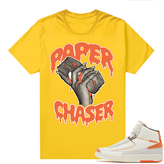 Jordan 2 Orange Sail Maison Chateau Rogue Shirts Gold Paper Chaser