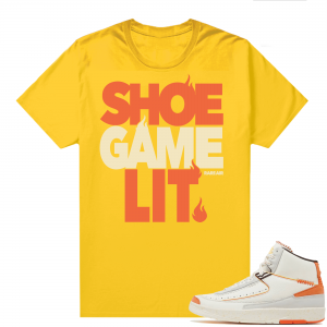 Jordan 2 Orange Sail Maison Chateau Rogue Shirts Gold Shoe Game Lit