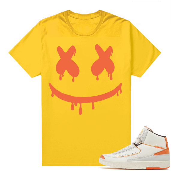 Jordan 2 Orange Sail Maison Chateau Rogue Shirts Gold Smiley Drip