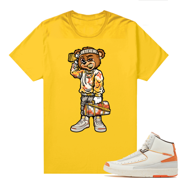 Jordan 2 Orange Sail Maison Chateau Rogue Shirts Gold Soulja Bear