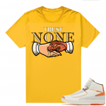 Jordan 2 Orange Sail Maison Chateau Rogue Shirts Gold Trust None