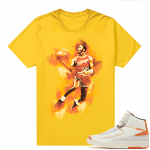 Jordan 2 Orange Sail Maison Chateau Rogue Shirts Gold Watercolor MJ