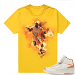 Jordan 2 Orange Sail Maison Chateau Rogue Shirts Gold Watercolor MJ Finesse