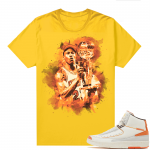 Jordan 2 Orange Sail Maison Chateau Rogue Shirts Gold Watercolor MJ Trophy