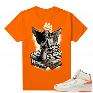 Jordan 2 Orange Sail Maison Chateau Rogue Shirts Orange Count Your Blessings