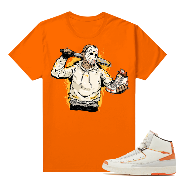 Jordan 2 Orange Sail Maison Chateau Rogue Shirts Orange Jason Cop