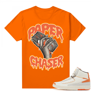 Jordan 2 Orange Sail Maison Chateau Rogue Shirts Orange Paper Chaser