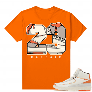 Jordan 2 Orange Sail Maison Chateau Rogue Shirts Orange Rare Air 23