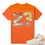 Jordan 2 Orange Sail Maison Chateau Rogue Shirts Orange Rare Air 23 Sole