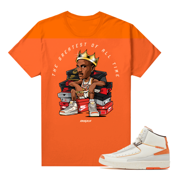 Jordan 2 Orange Sail Maison Chateau Rogue Shirts Orange Rare Air GOAT