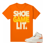 Jordan 2 Orange Sail Maison Chateau Rogue Shirts Orange Shoe Game Lit