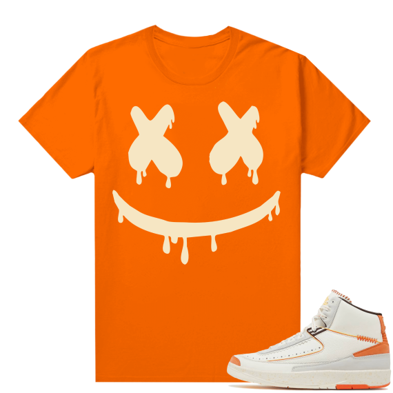 Jordan 2 Orange Sail Maison Chateau Rogue Shirts Orange Smiley Drip