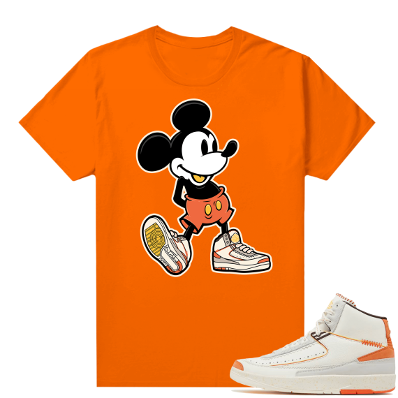 Jordan 2 Orange Sail Maison Chateau Rogue Shirts Orange Sneakerhead Mickey