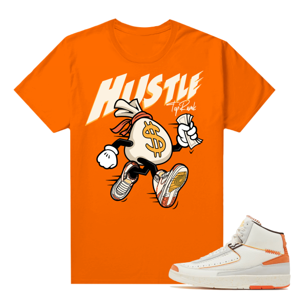 Jordan 2 Orange Sail Maison Chateau Rogue Shirts Orange TopRank Hustle Money Bag