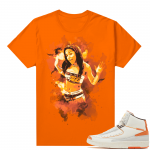 Jordan 2 Orange Sail Maison Chateau Rogue Shirts Orange Watercolor Aaliyah