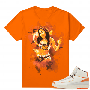 Jordan 2 Orange Sail Maison Chateau Rogue Shirts Orange Watercolor Aaliyah