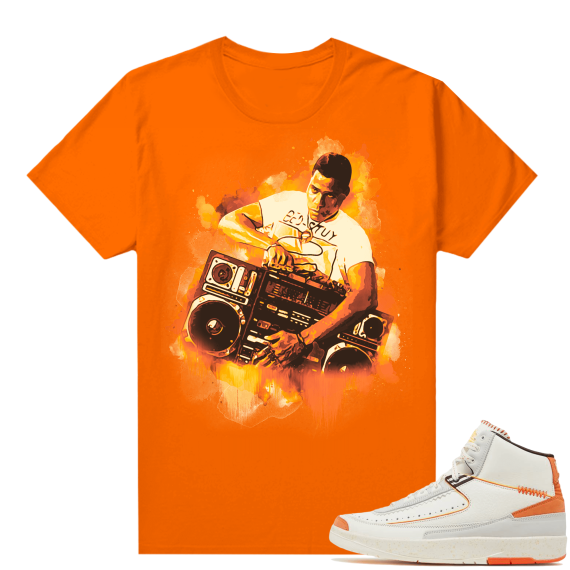 Jordan 2 Orange Sail Maison Chateau Rogue Shirts Orange Watercolor Radio Raheen