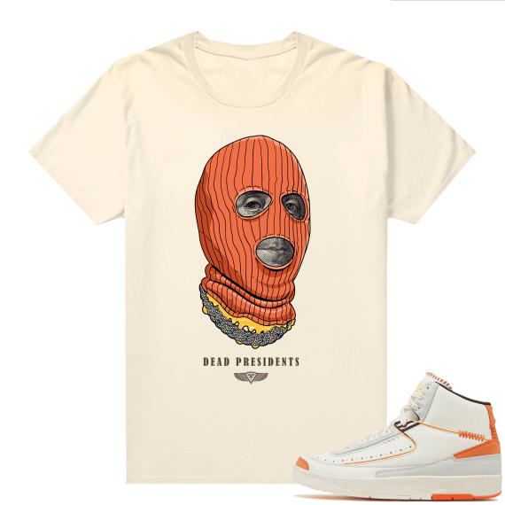 Jordan 2 Orange Sail Maison Chateau Rogue Shirts Sail Dead Presidents