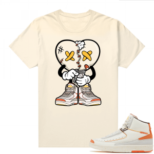 Jordan 2 Orange Sail Maison Chateau Rogue Shirts Sail Heart Broken Toon