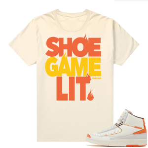 Jordan 2 Orange Sail Maison Chateau Rogue Shirts Sail Shoe Game Lit