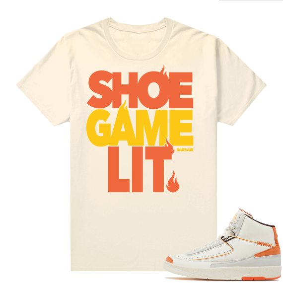 Jordan 2 Orange Sail Maison Chateau Rogue Shirts Sail Shoe Game Lit