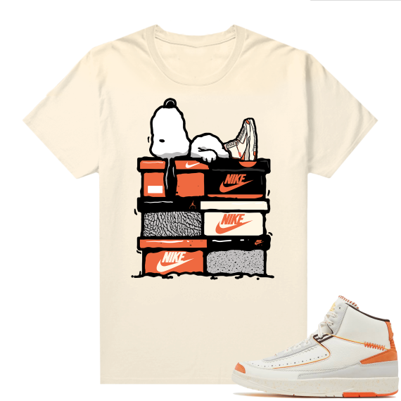 Jordan 2 Orange Sail Maison Chateau Rogue Shirts Sail Sneakerhead Snoopy