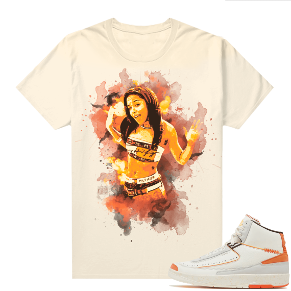 Jordan 2 Orange Sail Maison Chateau Rogue Shirts Sail Watercolor Aaliyah