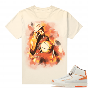 Jordan 2 Orange Sail Maison Chateau Rogue Shirts Sail Watercolor MJ 3 Peat